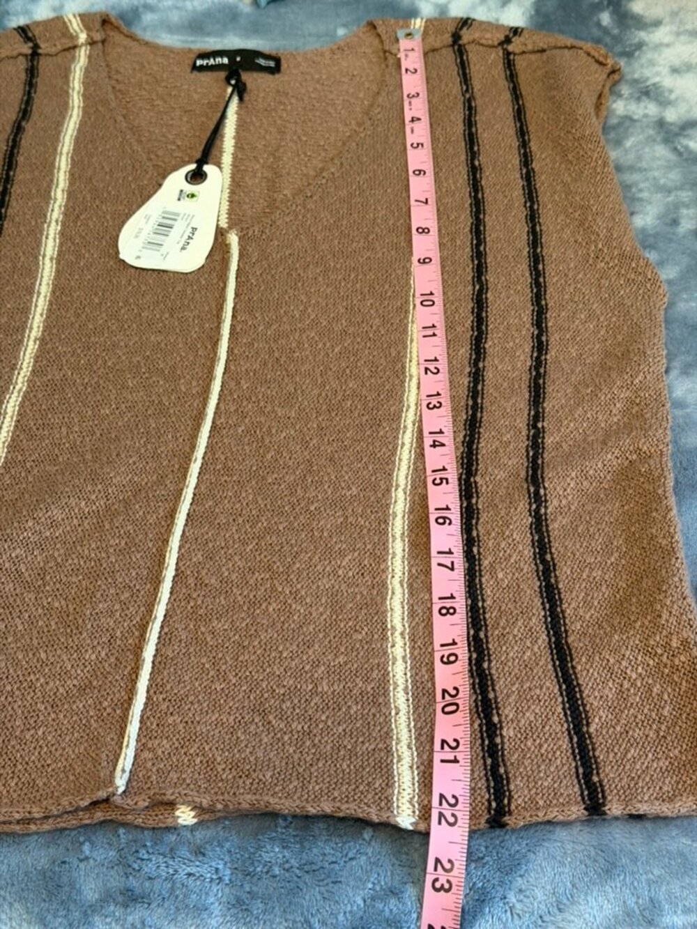 prAna Wave Maker Sweater Top Shroom Medium NWT Organic Cotton Boho $79 - Picture 7 of 9
